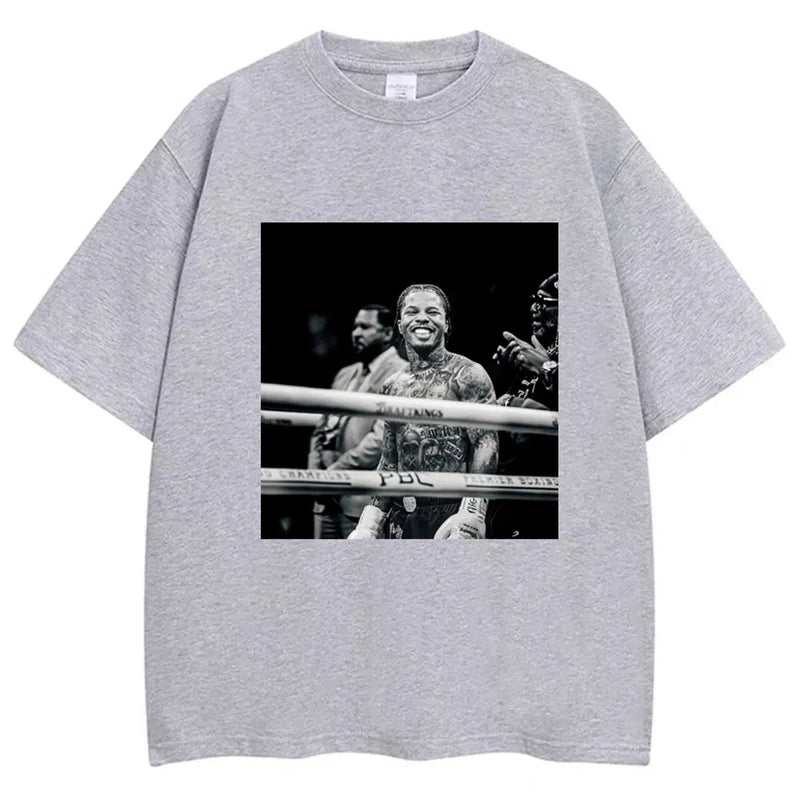 Tank Gervonta Davis Print T-shirt Vintage Fashion Boxing T Shirt Oversized Men's Loose Cotton Tshirt Streetwear Birthday Gifts