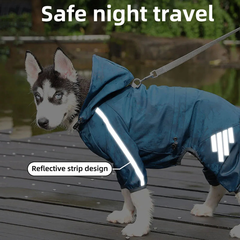 Waterproof Dog Rain Coat Cat Raincoat Outdoor Rainwear Hood Apparel Jumpsuit Puppy Rainy Day Clothes Outdoor Jacket Pet Supplies