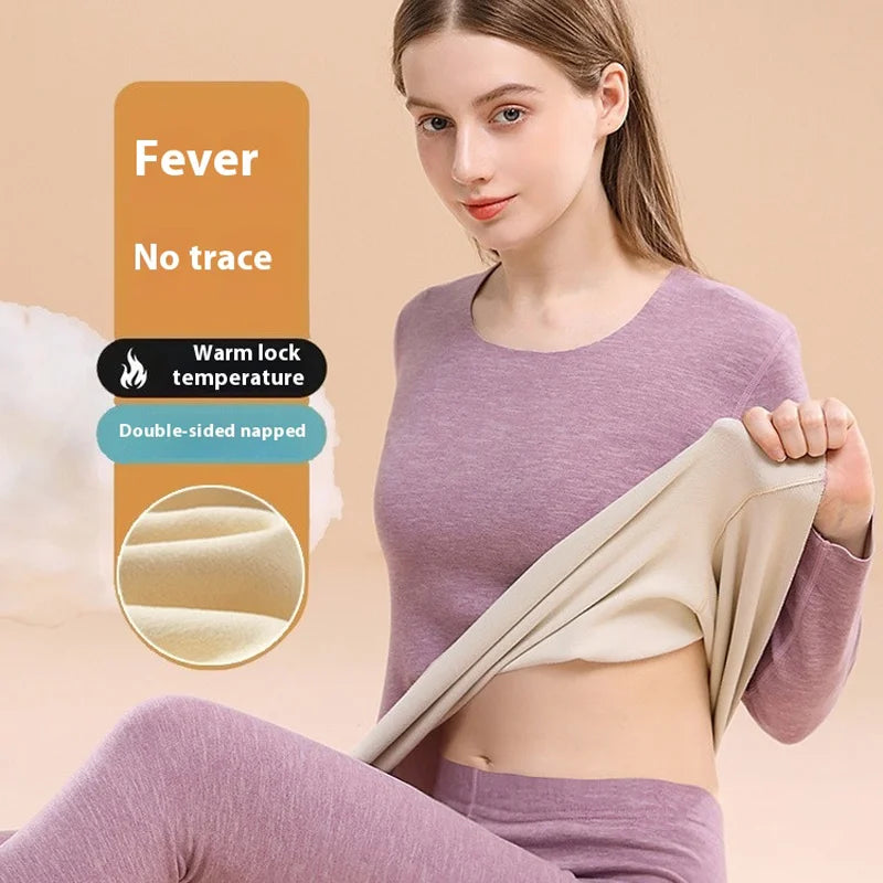 Outono e inverno sem marcação conjunto de roupa interior térmica masculina das mulheres de engrossado qiu yi qiu calças de veludo inverno camisa de fundo