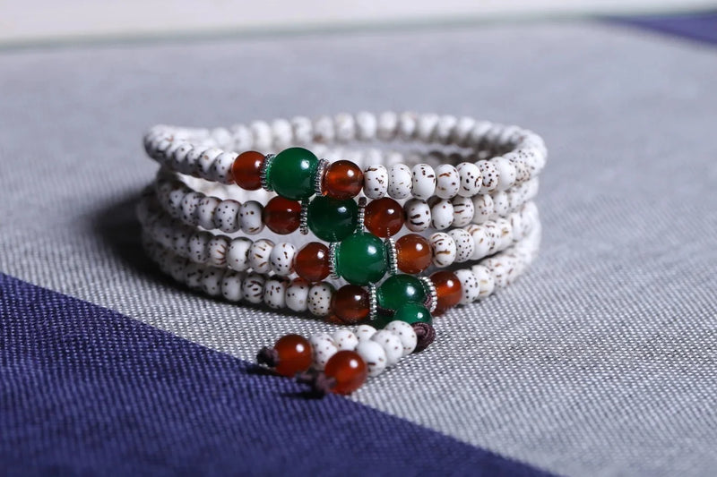 Original DIY Design Handmade Milled Lotus Seed Buddhist Beads Bracelet Woven Hand Chain Prayer Beads Jewelry Accessories