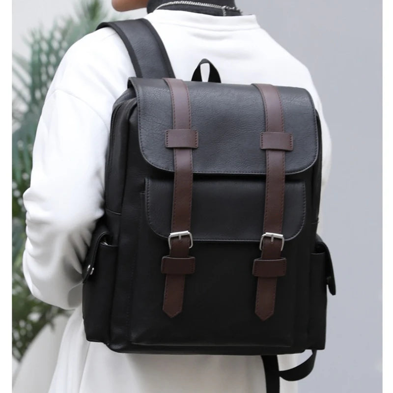 2025 nova grande capacidade de couro macio do plutônio mochila casual negócios computador saco estudante escola mochila viagem