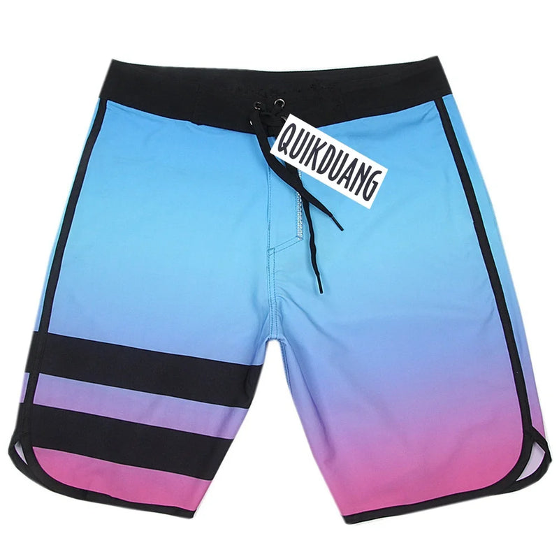 Quick-Dry Waterproof Beachshorts Men's Swimming Trunks Casual Bermuda Spandex Surf Pants Physique Competition Board Shorts L01