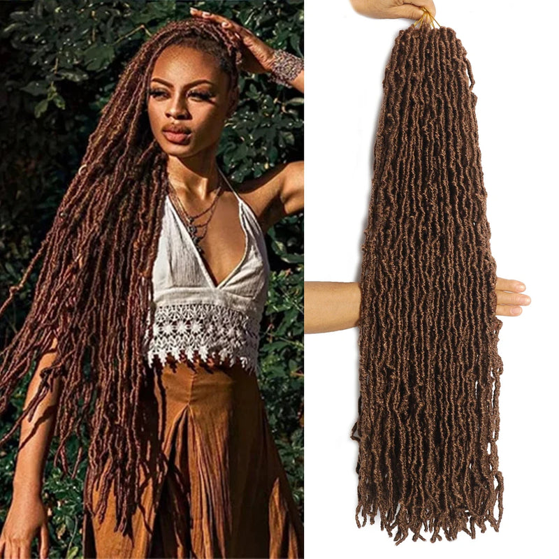 30 Inch Soft Locs Faux Locs Crochet Braiding Hair Synthetic Pre Looped Extensions for African Locks Hair 21 Strands/Pack