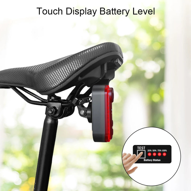 Safety Bicycle Rear Light 1080P HD Bicycle Tail Light Camera Recorder IPX6 Waterproof Continuous Recording 6H for Riding Cycling