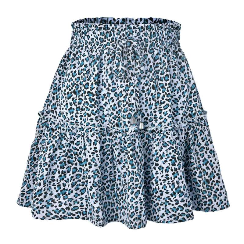 Women Floral Print A-Line Skirt Summer Lady High Elastic Wiast Little Daisy Vestidos LDY-WW4648