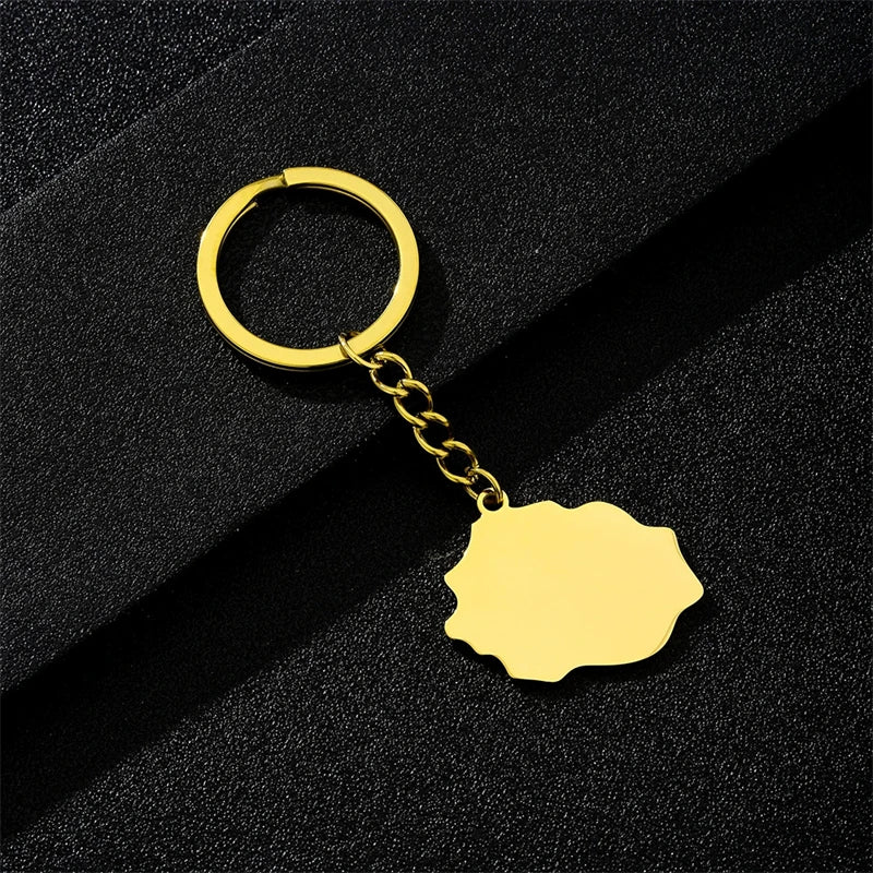 Fashion Reunion Island Map Pendant Necklace Stainless Steel For Women Girls Gold Silver Color Charm Female Choker Jewelry