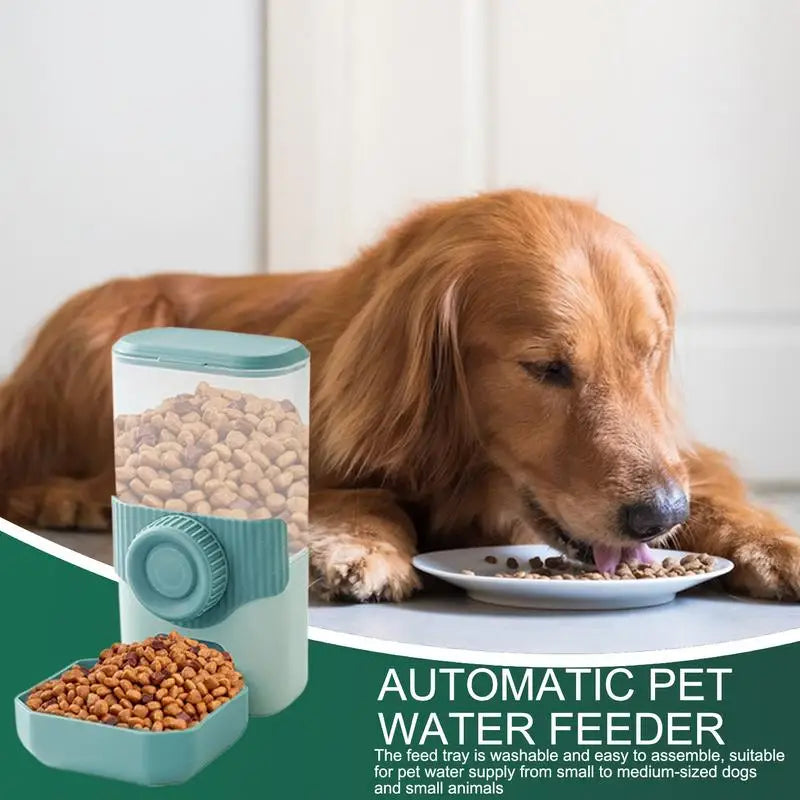 Hanging Automatic Pet Food Feeder/Water Dispenser, Gravity Cat Auto Feeder Waterer Set With Container Bowl For Cage Accessories