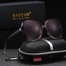 Óculos de sol feminino com armação grande BARCUR, lentes elegantes com gradiente, acessórios de vestuário, proteção UV400, óculos de sol polarizados