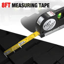 Ferramenta de linha de nível a laser multiuso kit de nível a laser padrão linha cruzada laser 8 pés fita métrica régua com tripé de metal