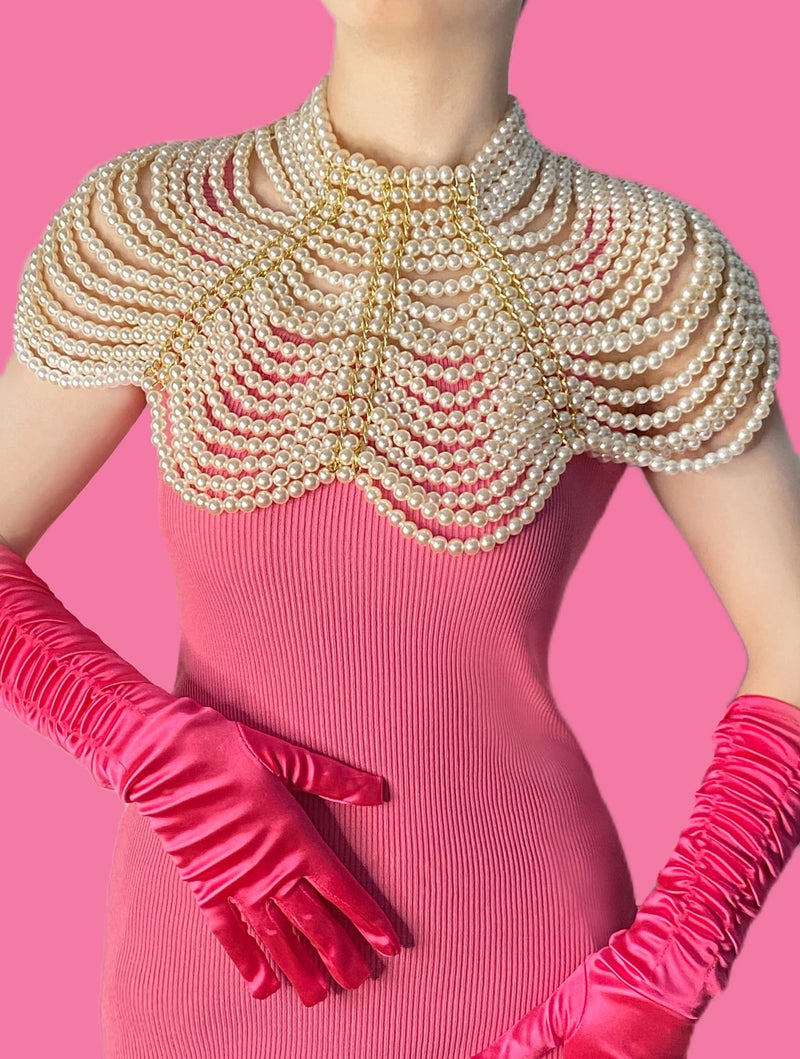 Xale de Corrente Corporal Pérola de Noiva, Roupas Femininas, Jóias, Adequado para Casamentos e Festas, Festa e Banquetes, 1Pc