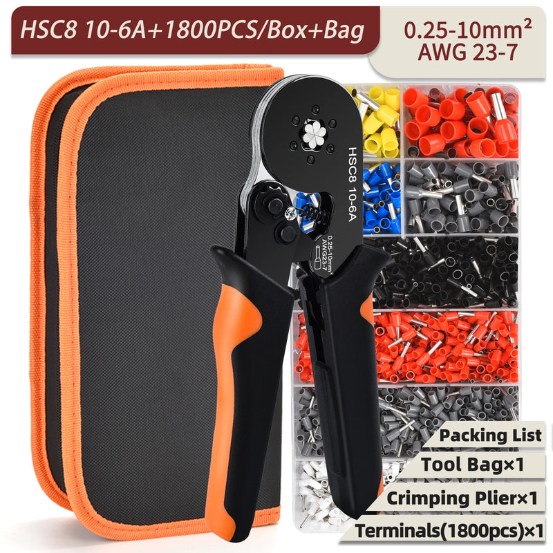 Alicate de friso terminal tubular hsc8 6-4a/16-6 (máx. 0.08-16mm2) fio crimper mini virola crimper ferramentas kit elétrico doméstico