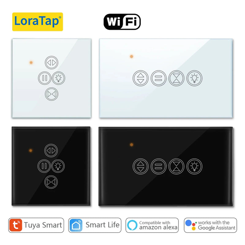 Loratap tuya vida inteligente wifi cortina de rolo interruptor luz para persianas motorizadas elétricas trabalho para alexa google casa voz