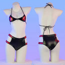 Meninas quentes conjunto de biquíni couro fetiche engrenagem cosplay roupa interior camisola role play roupas estudante lingerie fantasia erótica wear