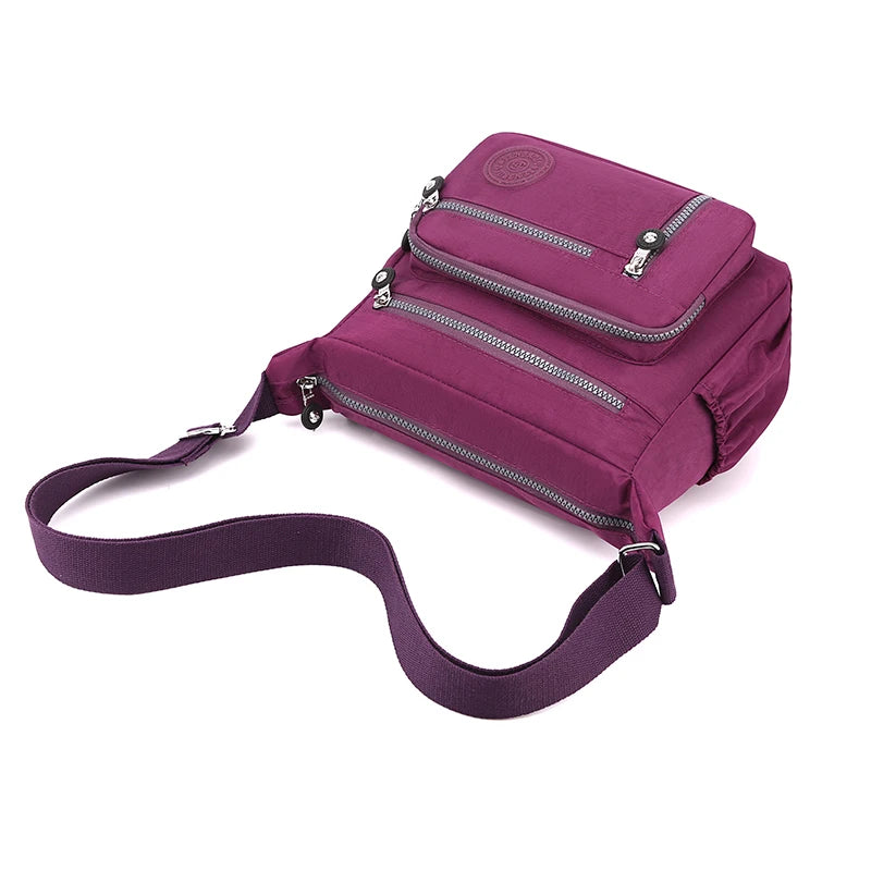 High Quality Nylon Women Shoulder Bag Fashion Multi-pockets Female Messenger Bag Casual Girls Shopping Bag Handbag