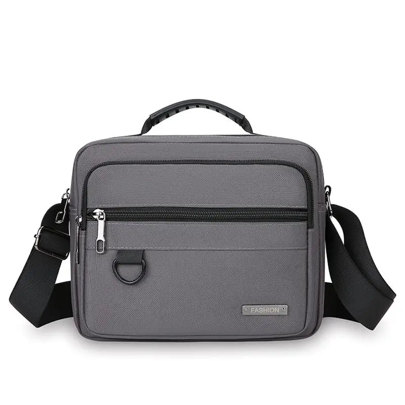 Men's Anti-Theft Business Shoulder Bag - Durable Office Briefcase with Multiple Zipper Pockets