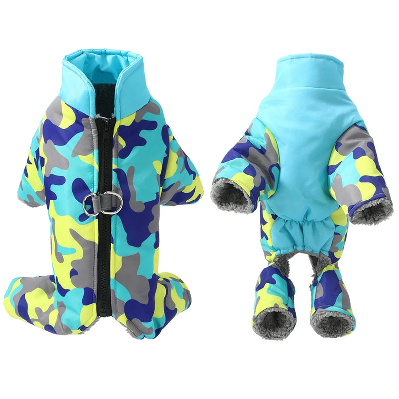 Winter Fleece Dog Jumpsuit Warm Overalls For Small Medium Dogs Jacket Waterproof Pet Clothes Puppy Coat With D-ring Chihuahua