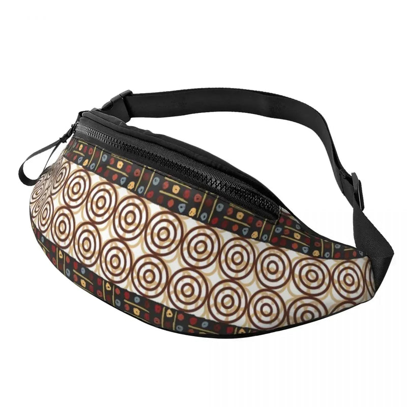 Colorful African Tribal Pattern Fanny Pack for Men Women Africa Ankara Print Crossbody Waist Bag Traveling Phone Money Pouch