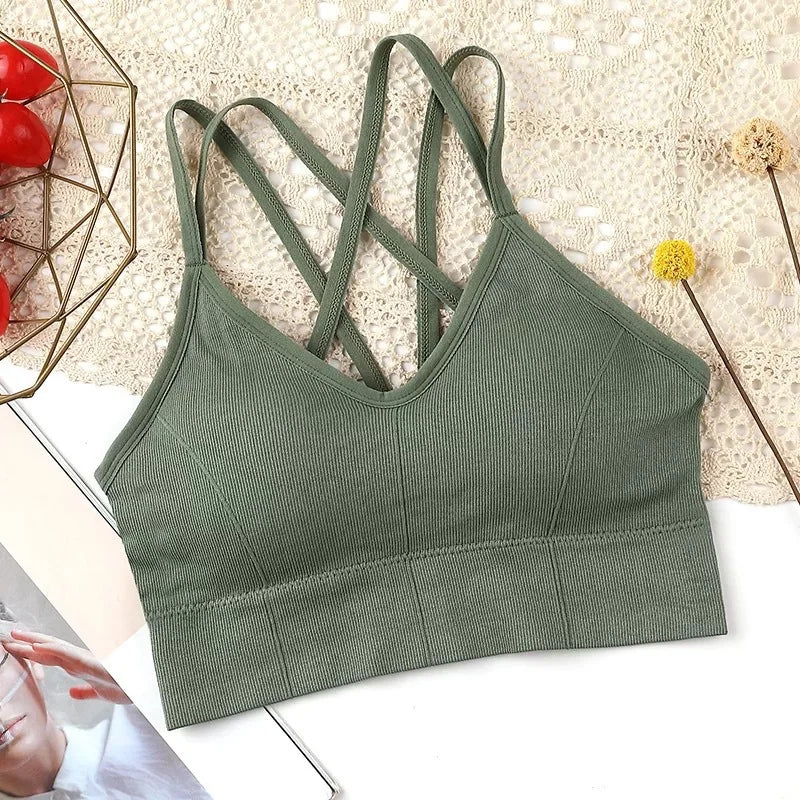 Women Breathable Sports Bra Anti-sweat Fitness Top Seamless Yoga Bra Shockproof Crop Top Women Push up Sport Bra Gym Top