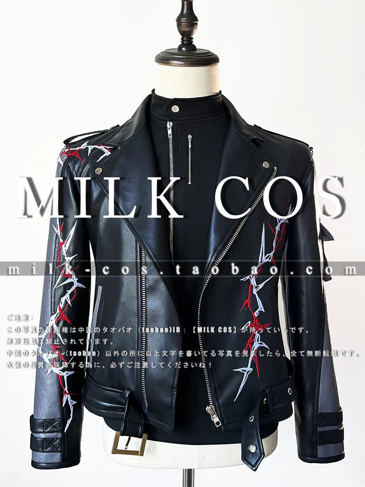 Love And Deep Space Qin Che Cos Alien Visitor Leather Jacket Cosplay Carnival Costume Sylus Vestidos De Fiesta