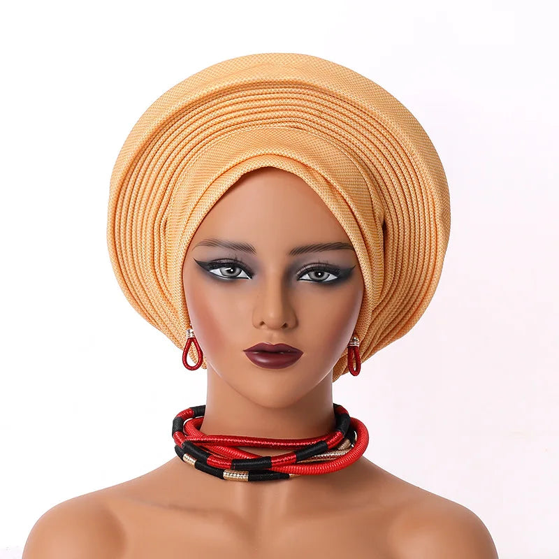 Headtie Africano para Mulheres, Headtie Nigeriana, Aso Oke Headtie, Hijab, Envoltório Cabeça, Turbante, Tampas de Quimioterapia, Lenço Feminino, Alta Qualidade, Festa de Casamento