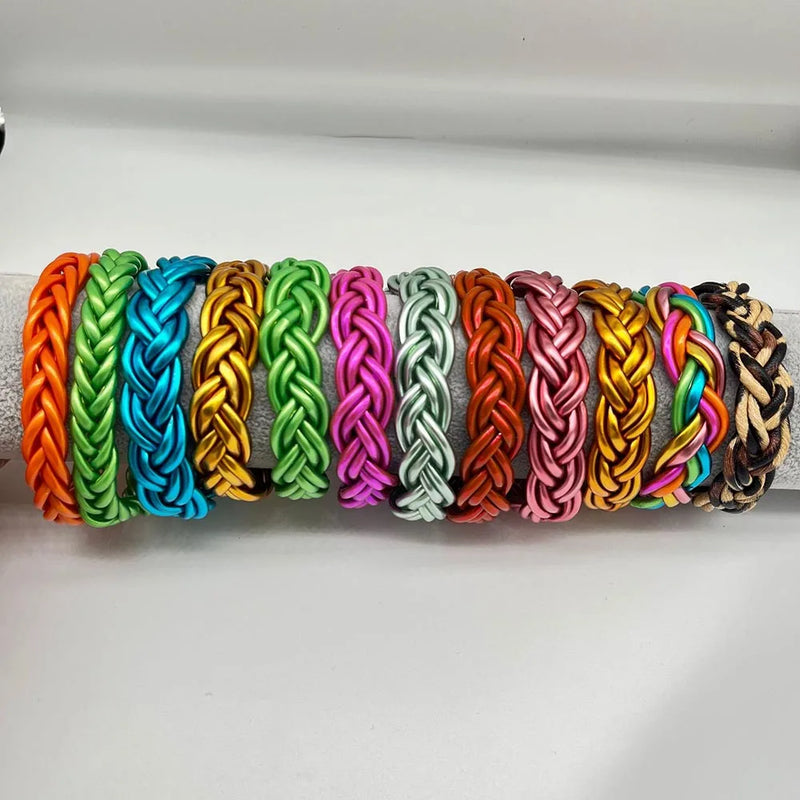 ALLYES Multilayer Handmade Braided Bangles for Women Men Temperament Glitter Filled Jelly PVC Bangle & Bracelet Jewelry Gift