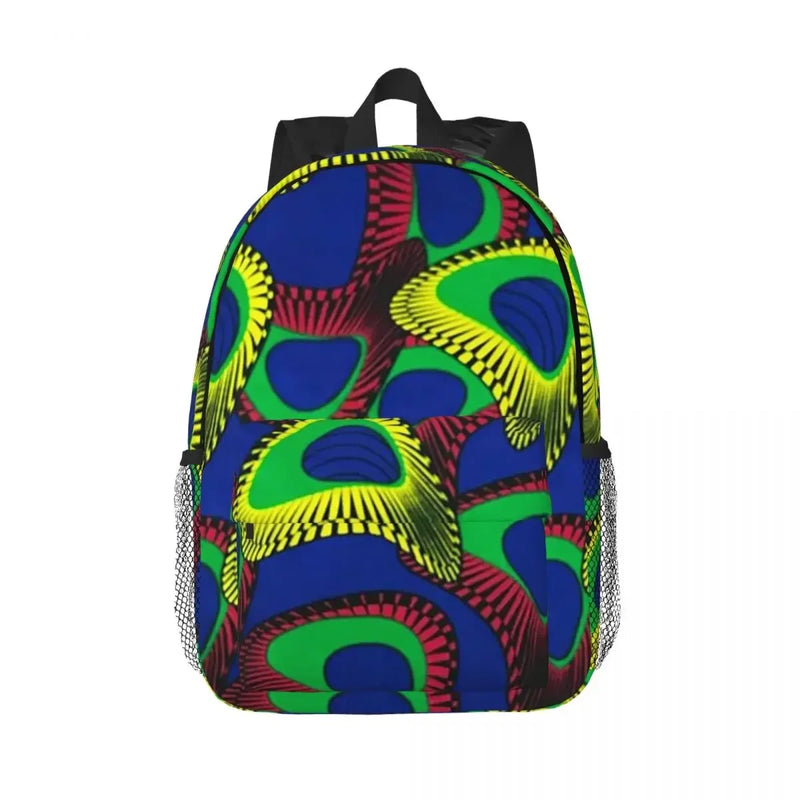 African Ankara Wax Print Backpack Student Boys Girls BookBag Kids School Bag Computer Shoulder Bags for Men Women