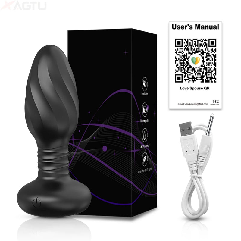APP Anal Plug Butt Plug Brinquedos Sexuais para Homens Wiggle Massageador de Próstata 360 °   Brinquedo sexual vibrador anal vibratório de rotação para mulheres masculinas