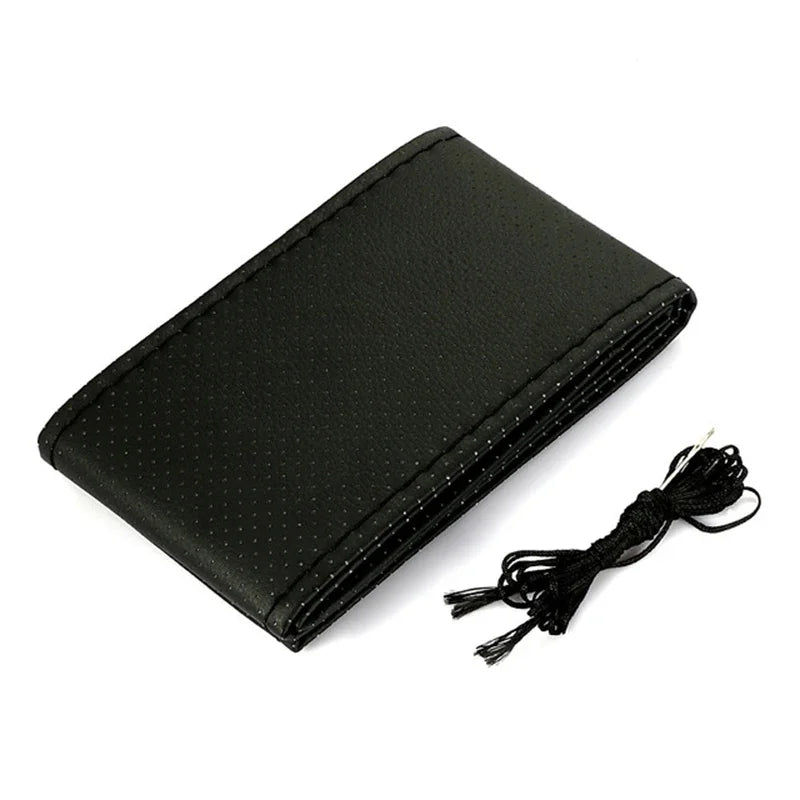Car Steering Wheel Cover Needles And Braid Thread Artificial Leather Car Covers Suite 2 Color DIY Texture Soft Auto Accessories