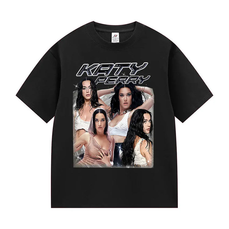 Singer Katy Perry The Lifetimes Tour 2025 Graphic T-Shirt Men Women's Fashion Harajuku T-Shirts Vintage Oversized Cotton T Shirt
