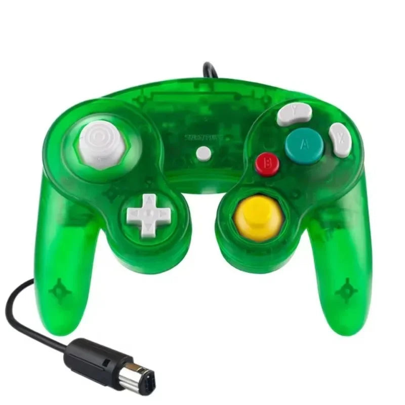Controlador de jogo com fio para GameCube NGC Joystick de gamepad com fio de botão único para console de jogos NGC