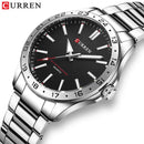 Curren 8452 prata branco presente quartzo homem de negócios relógio de pulso masculino relógio de quartzo simples luxo militar do exército à prova dwaterproof água relógio masculino