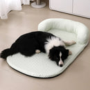 Cama grande para cães, respirável, primavera verão, resfriamento, antiderrapante, cama para gatos com travesseiro, tecido de seda gelada, cama para cães pequenos, almofada para animais de estimação