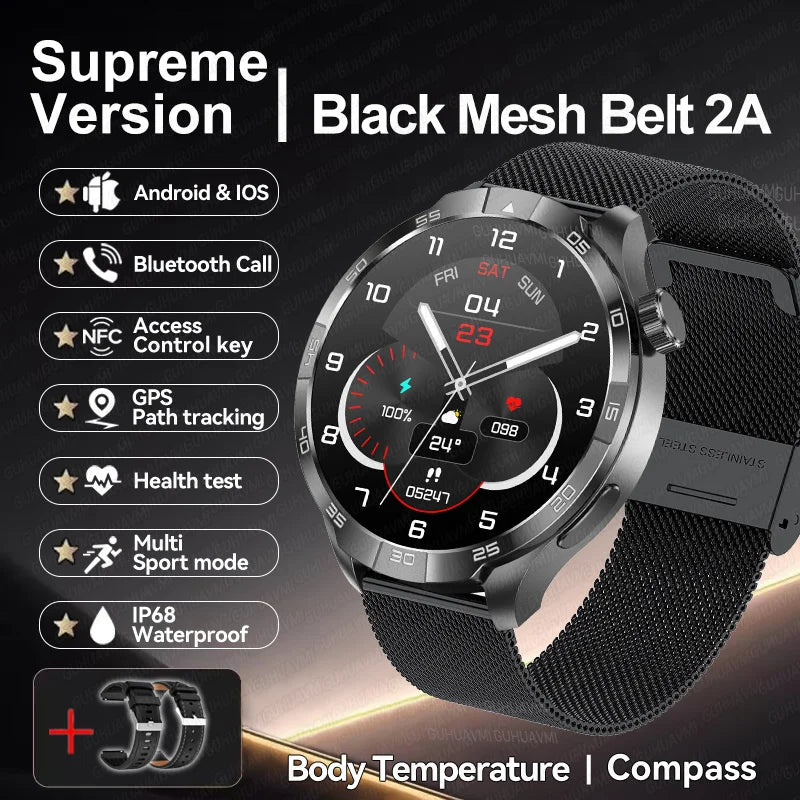 2025 novo gt5 pro gps esportes bússola smartwatch masculino 1.85 "amoled tela hd nfc ip68 à prova dip68 água bluetooth chamada smartbracelet mulher