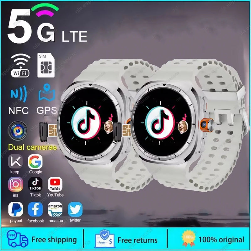 2025 novo relógio inteligente 4g/5g sim completo netcom wifi nfc gps 32gb relógios para homem 32gb de armazenamento câmera hd smartwatch para ios/android