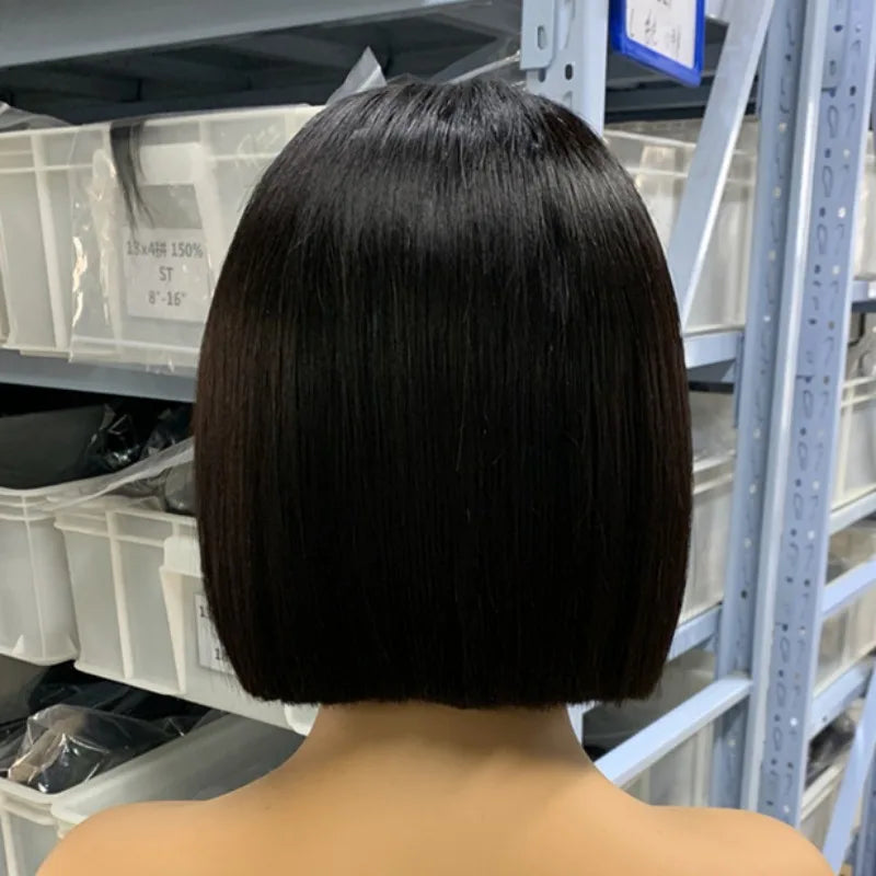 Super Double Drawn BOB Glueless Bone Straight Vietnamese Hair Wigs 8 Inch 13x4 Lace Frontal Wig 2x6 4x4 5x5 Closure Wig