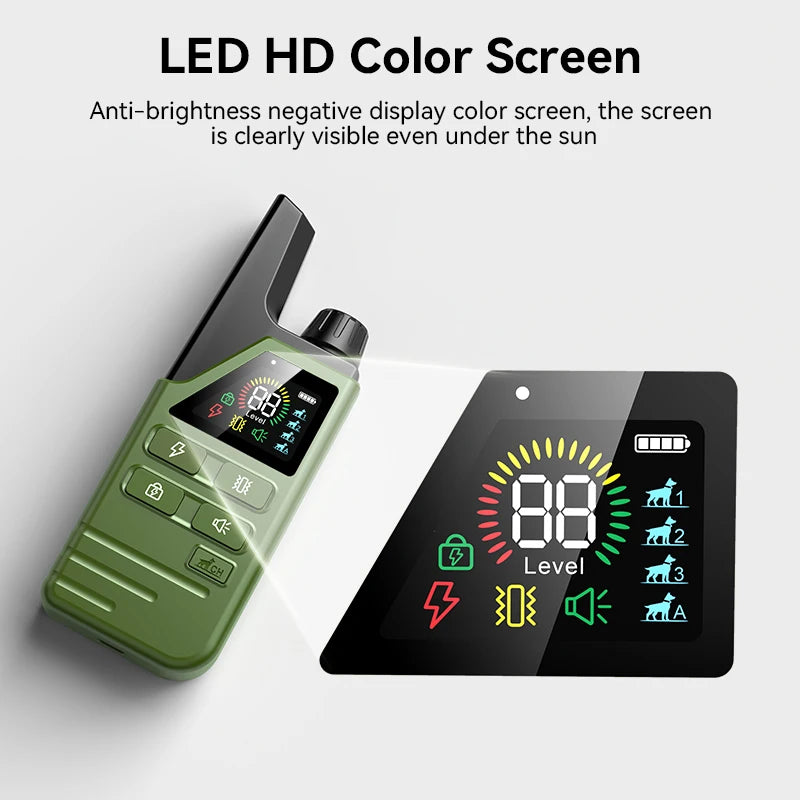 RoJECO Coleira elétrica para treinamento de cães IPX7 à prova d'água coleira para parar de latidos de cães com controle remoto recarregável dispositivo anti-latidos