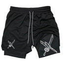 2025 calças de praia de verão masculinas tendência esportes anime impresso casual shorts duplos