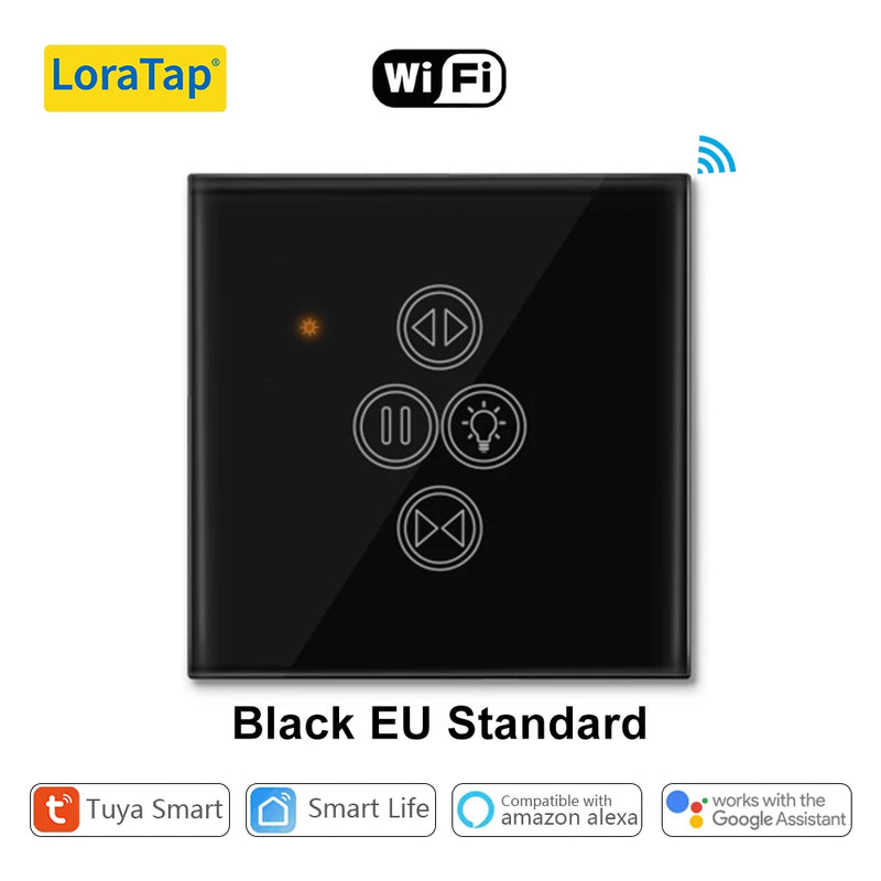 Loratap tuya vida inteligente wifi cortina de rolo interruptor luz para persianas motorizadas elétricas trabalho para alexa google casa voz