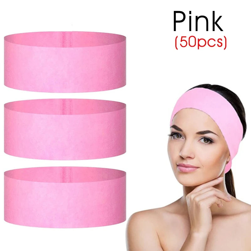 10/50/100 pçs descartável spa facial headbands branco facial esteticista bandana envoltório não tecido macio cuidados com a pele salão de beleza supplie