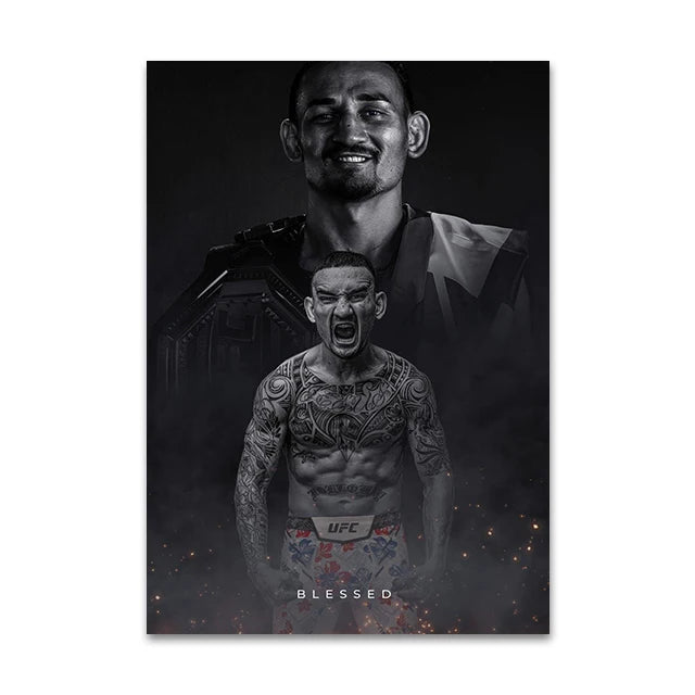 Boxing Fighting Star Canvas Wall Art Print Poster MMA Decorative Painting Modern Home Decor Boxing Sports Lover Gift Unframed