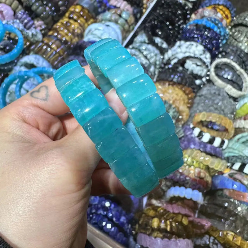 Blue Amazonite Stone Natural Gemstone Jewelry Bangle Bracelet for Woman for Man for Gift Wholesale !
