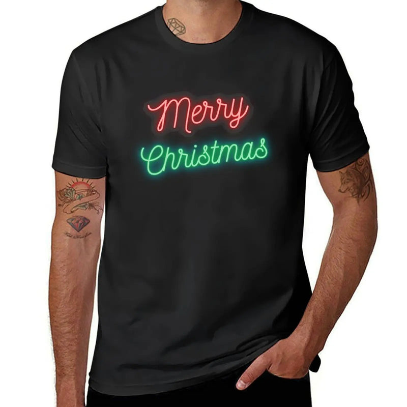 Merry Christmas LED Lights T-Shirt summer tops tops clothes for men