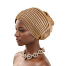 Multicamadas africano feminino turbante boné feminino cabeça envoltórios plissado auto gele boné headtie muçulmano festa headpiece