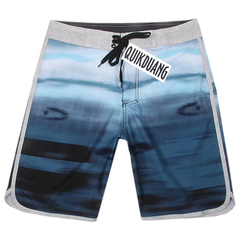 Quick-Dry Waterproof Beachshorts Men's Swimming Trunks Casual Bermuda Spandex Surf Pants Physique Competition Board Shorts L01