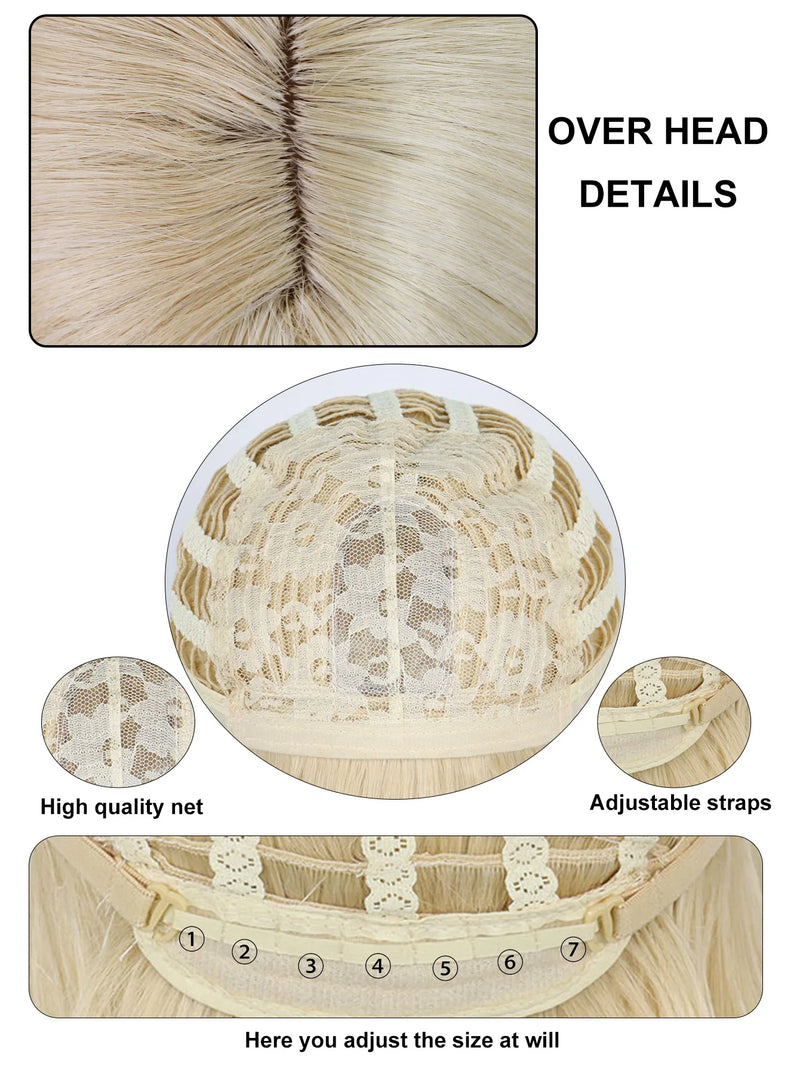 Sintético dourado curto reto 2 tigre clipe cosplay peruca traje feminino