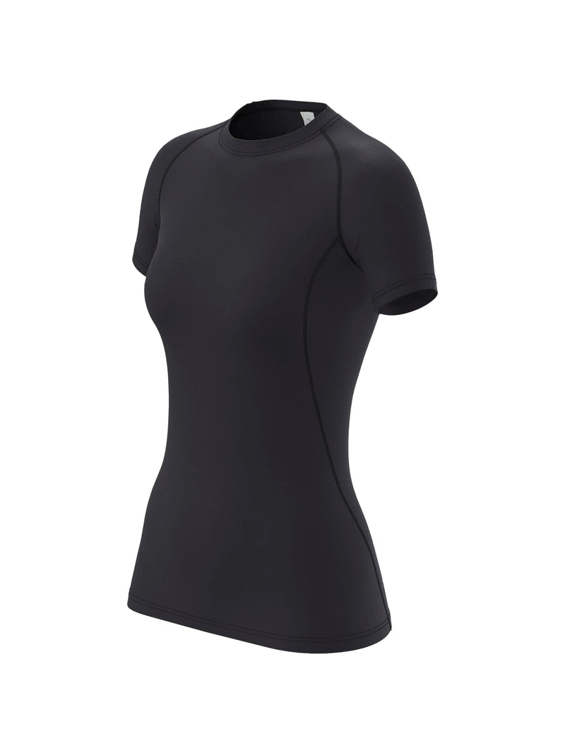 Women's compression shirt, short-sleeved sports yoga running T-shirt summer gym workout quick-drying stretch T-shirt, clothing
