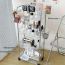 3Tier Clear Storage Cart with Wheels: Multifunctional Rolling Organizer for Home and Office, Ideal for Bedroom, Living Room