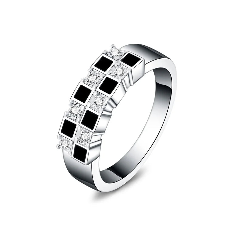 Charm 925 Sterling Silver Zircon Black 7-10