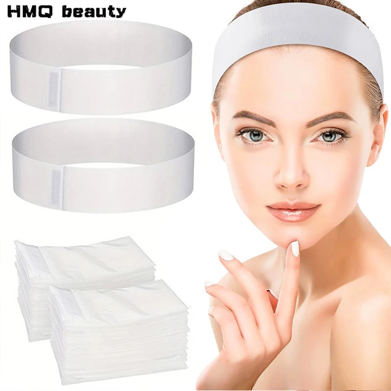 10/50/100 pçs descartável spa facial headbands branco facial esteticista bandana envoltório não tecido macio cuidados com a pele salão de beleza supplie