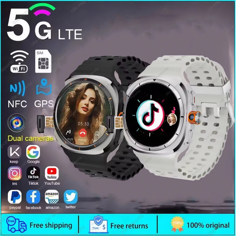 2025 novo relógio inteligente 4g/5g sim completo netcom wifi nfc gps 32gb relógios para homem 32gb de armazenamento câmera hd smartwatch para ios/android